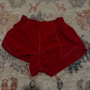 Dark Red Lululemon Hotty Hot Shorts size 4